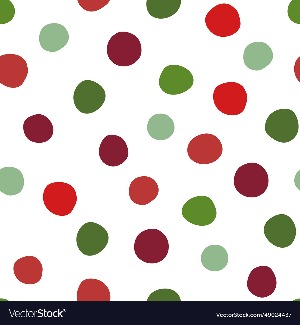 Seamless Christmas Polka Dots With Red And Green Color, Christmas