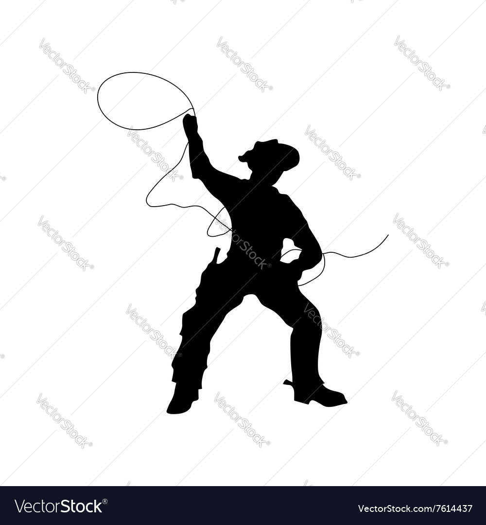 Cowboy silhouette black Royalty Free Vector Image