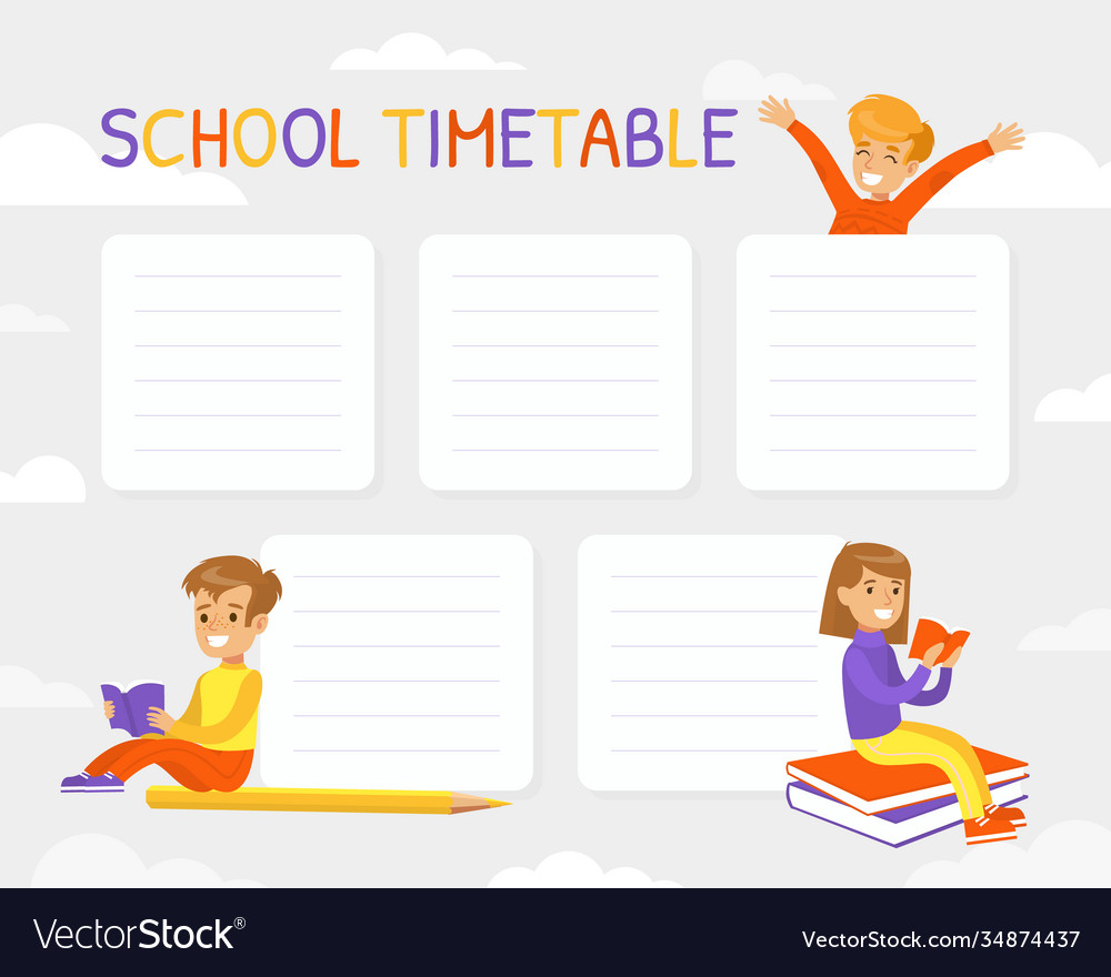 Elementary school timetable weekly planner