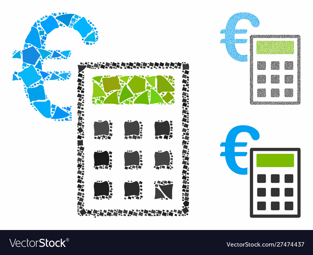 Euro accounting mosaic icon tremulant pieces