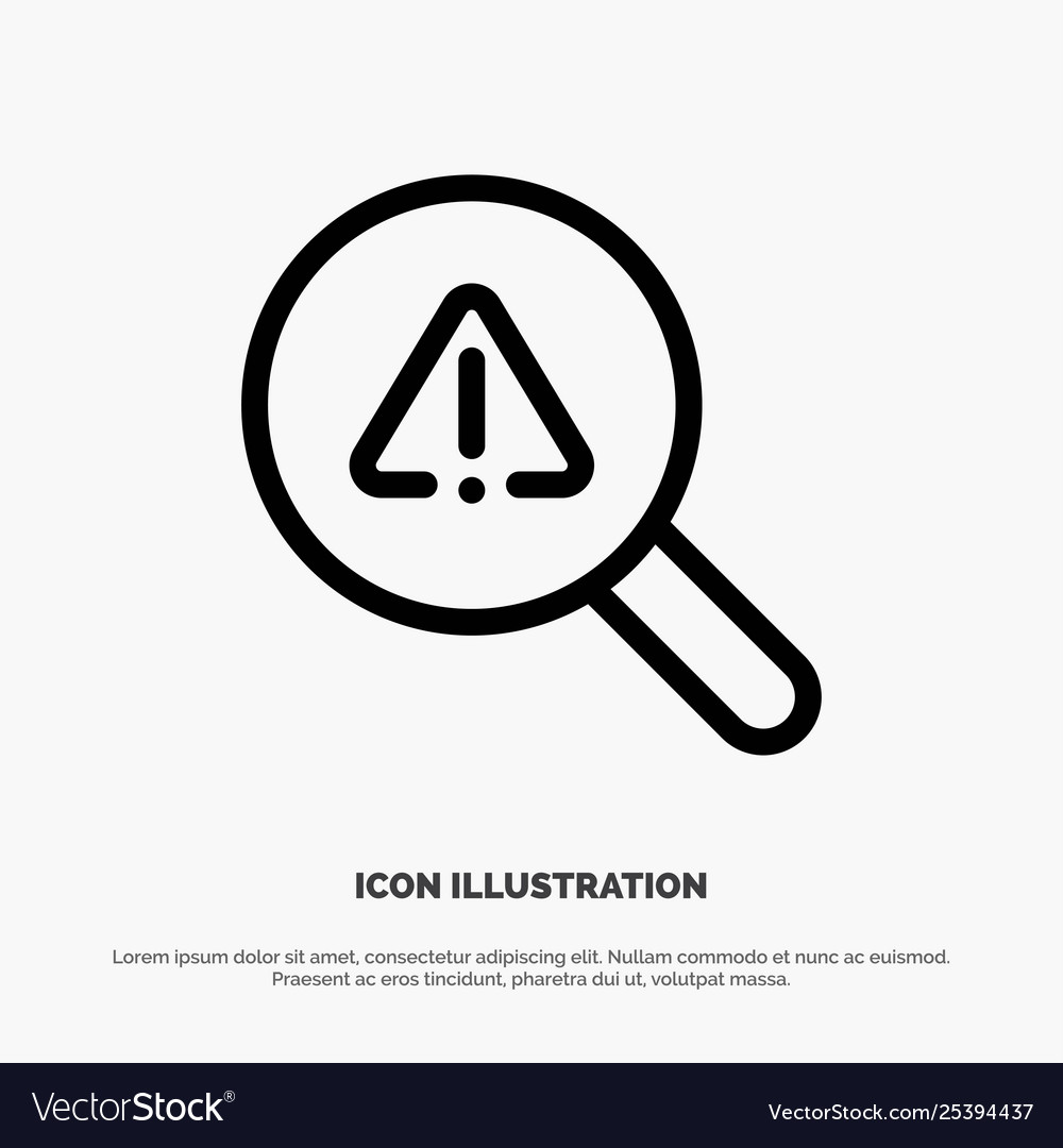 Find search view error line icon vector image Find search view error line icon
