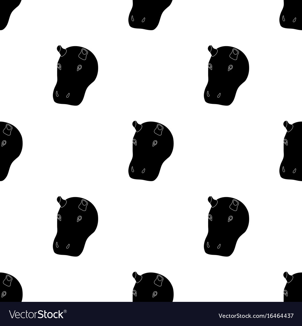 Hippopotamus icon in black style isolated on white