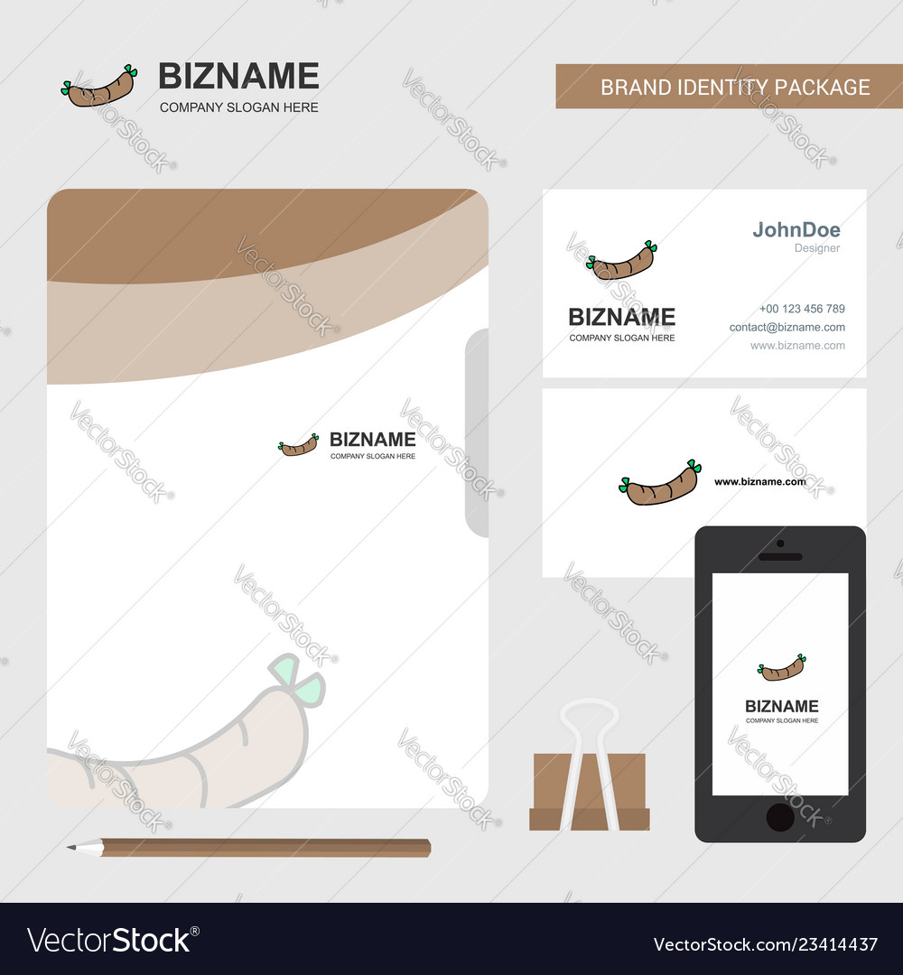 Hot dog business logo file cover visiting card