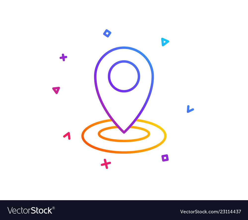 Location line icon map pointer sign