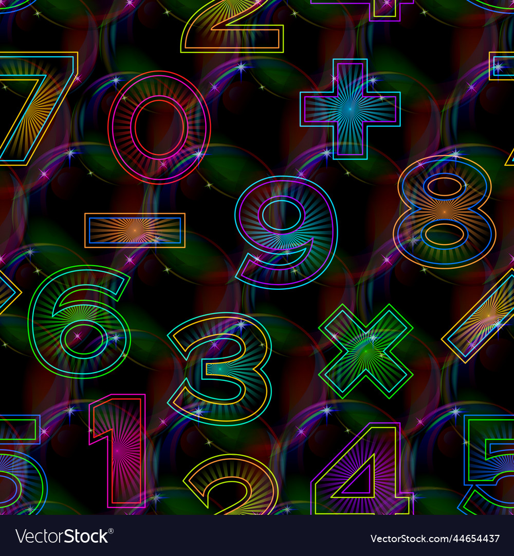 Seamless pattern numbers vector image Seamless pattern numbers