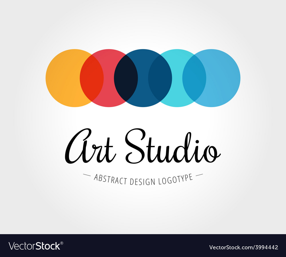 Abstract art studio logo template for Royalty Free Vector