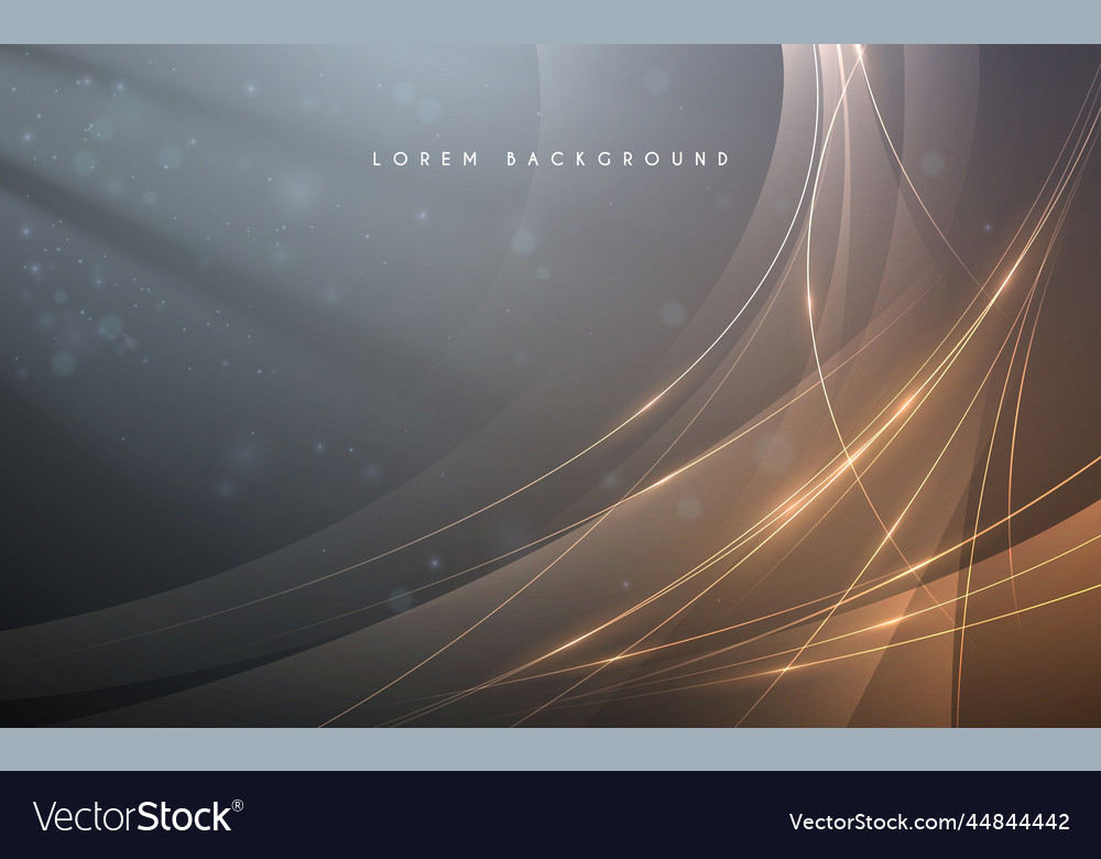 Abstract gold lines background with light effect Vector Image
