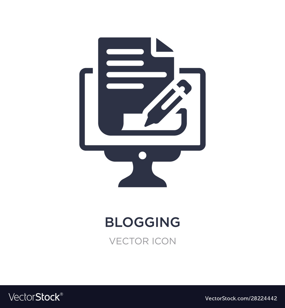 Blogging icon on white background simple element Vector Image