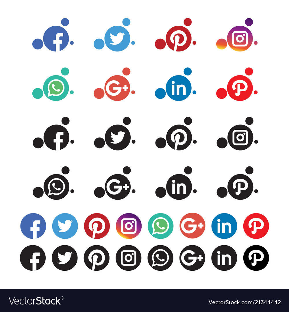 Bubble rounded social media icon Royalty Free Vector Image