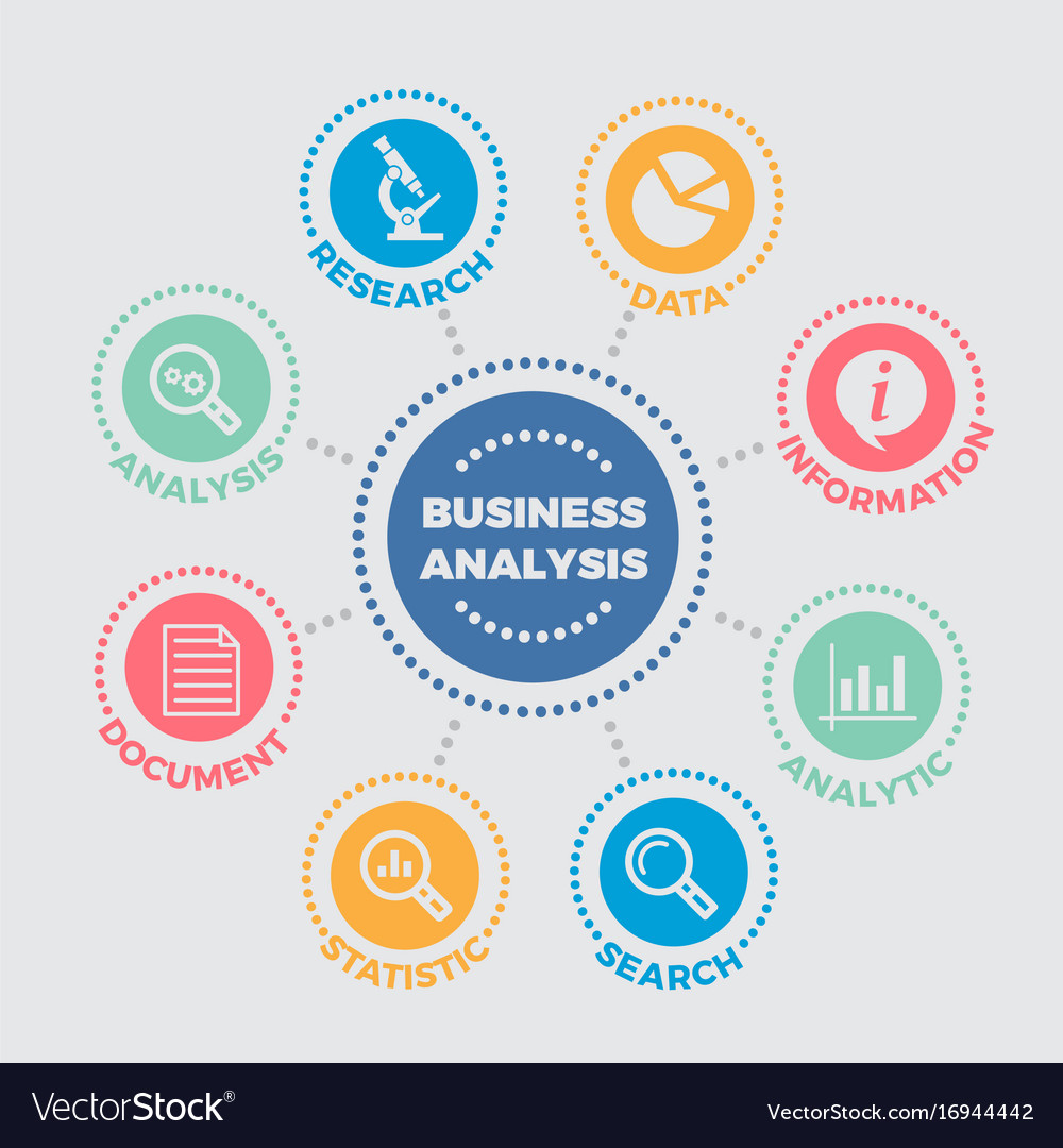 Business Analysis With Icons Royalty Free Vector Image 4876