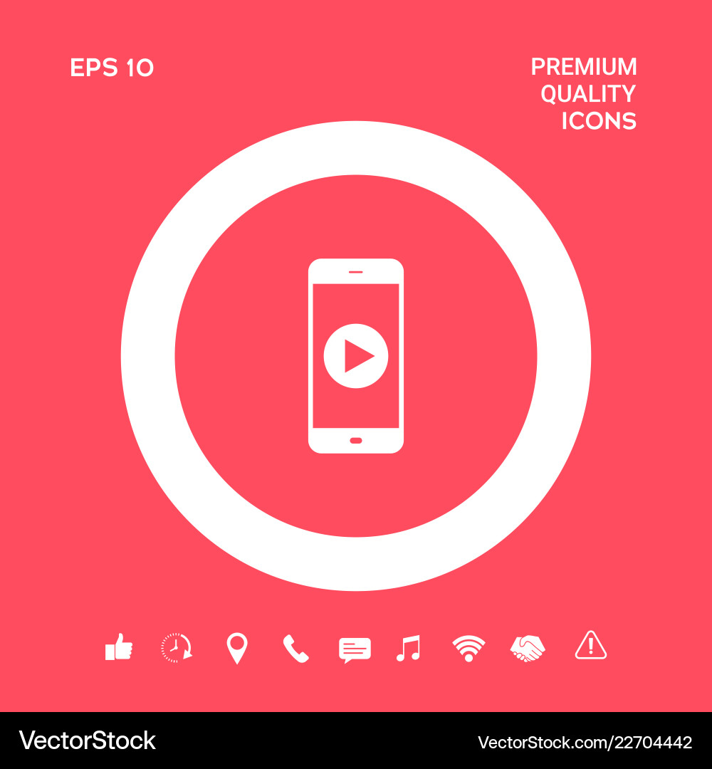Business phone with play button icon graph Vector Image