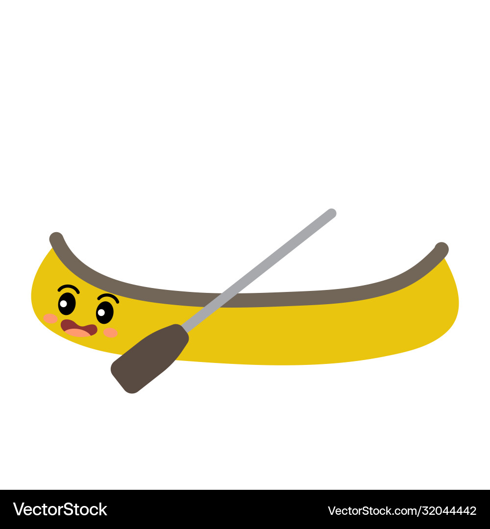 Canoe transportation cartoon character side view Vector Image