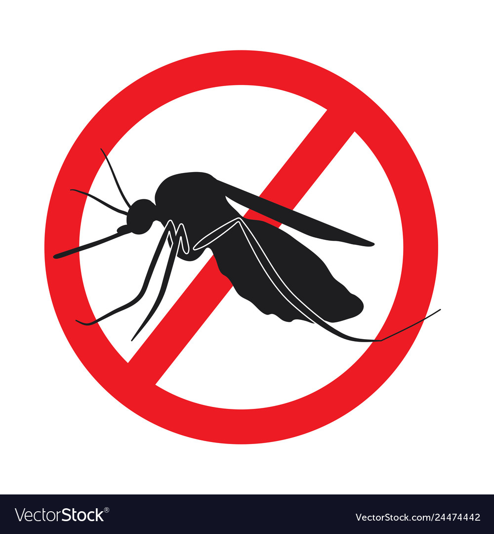 Mosquitoes stop sign - image of a mosquito vector image Mosquitoes stop sign - image of a mosquito