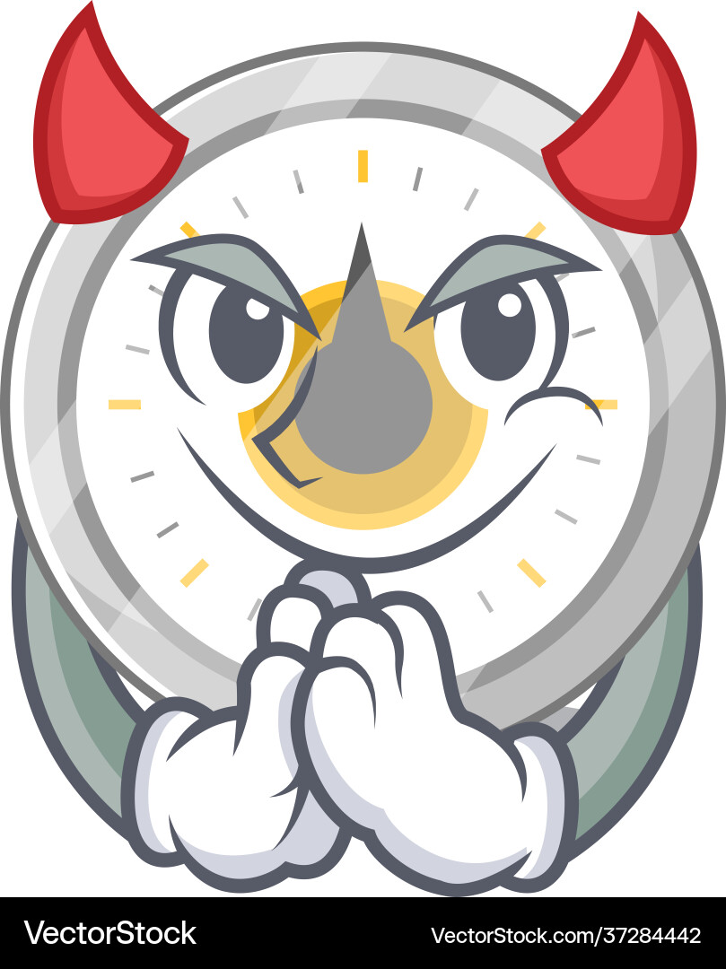 Old kitchen timer clothed as devil cartoon Vector Image