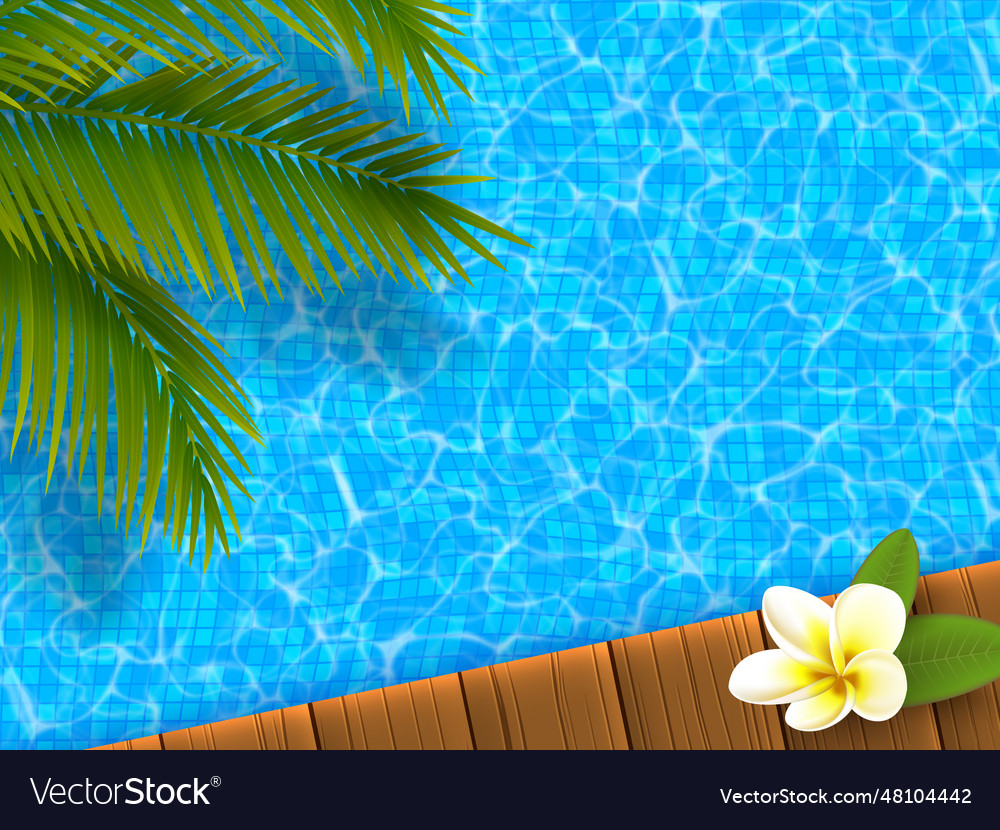 Realistic blue swimming pool