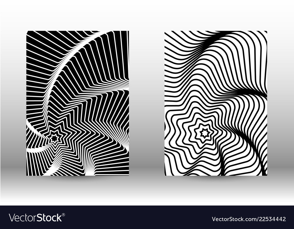 Satz abstrakter Muster mit verzerrten Linien vector image Satz abstrakter Muster mit verzerrten Linien