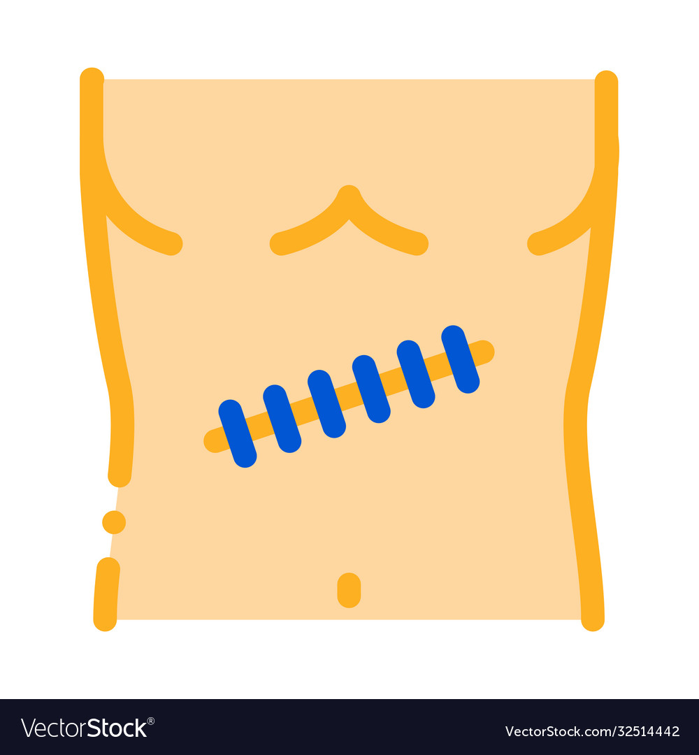 Stitched surgical wound icon outline Royalty Free Vector