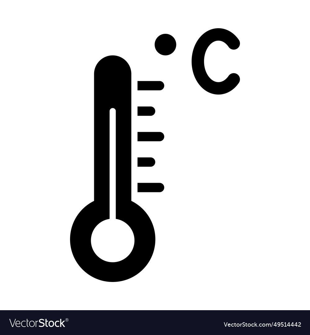 Thermometer glyph icon for personal