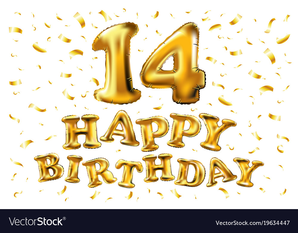 14 years anniversary happy birthday joy Royalty Free Vector