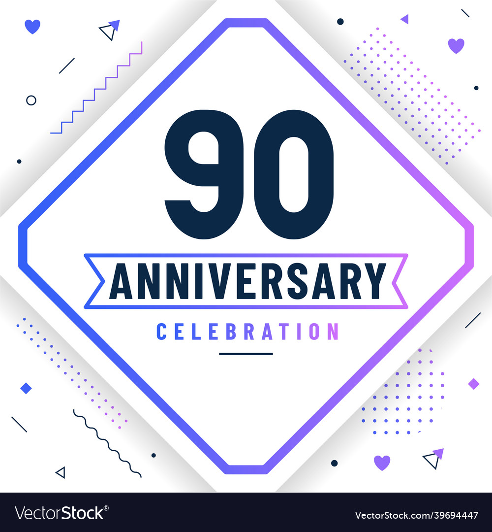 90 years anniversary greetings card