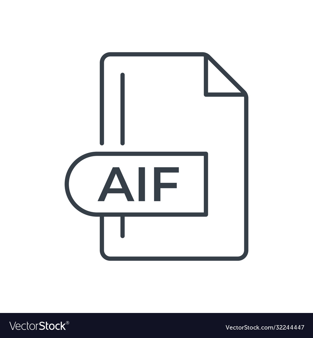 Aif file format icon extension line
