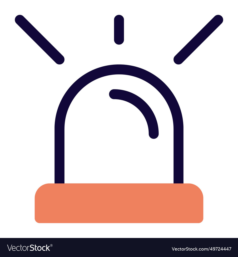 Blaring siren paired with flashing light Vector Image