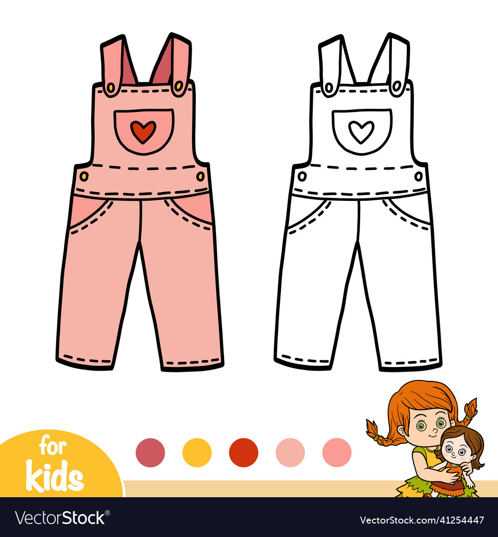 Coloring book kids dungarees