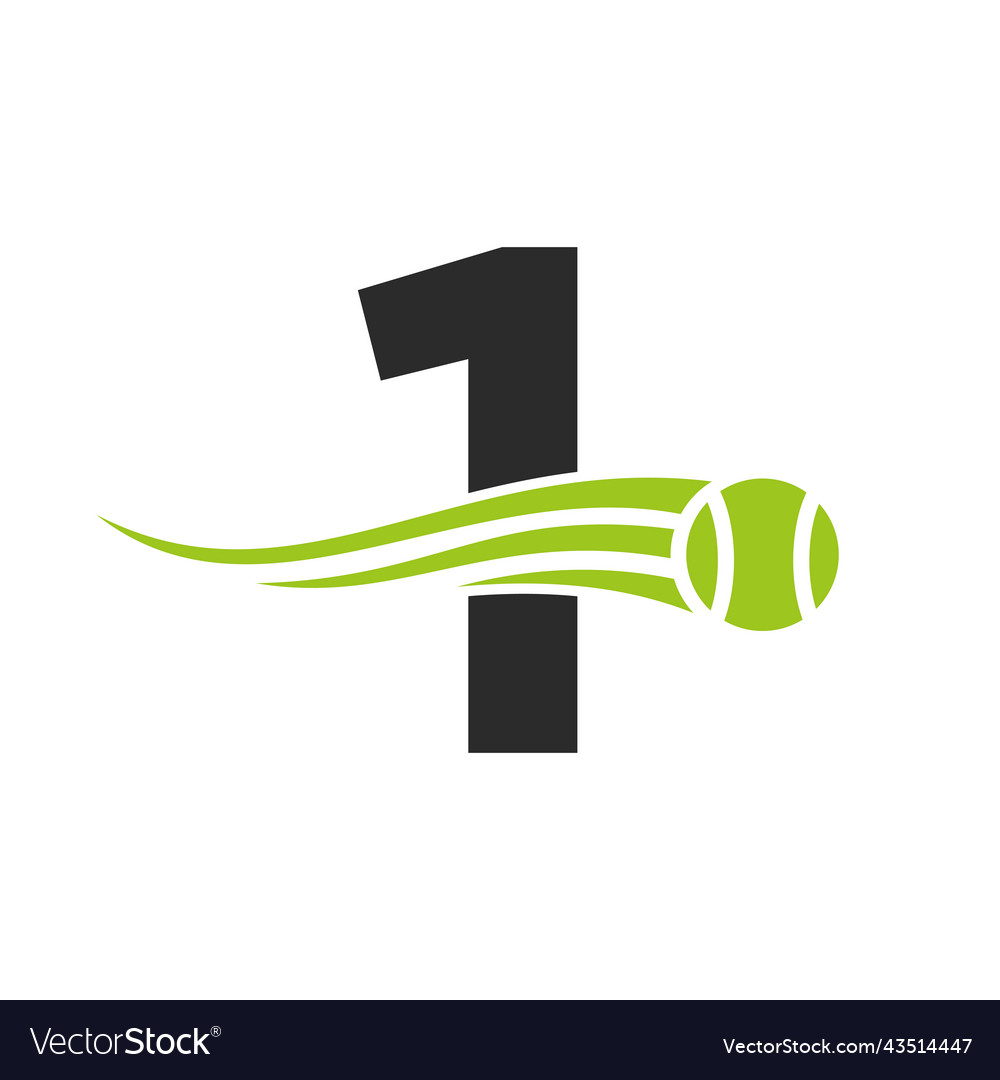 Letter 1 Tennis Club Logo Design Template