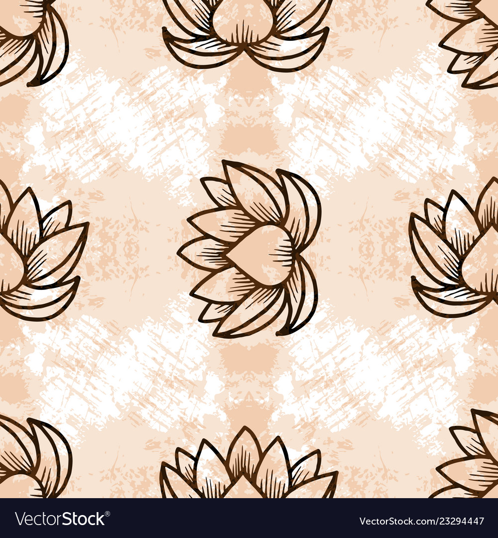 Lotus Seamless Pattern Oriental Traditional Vector Image 8432