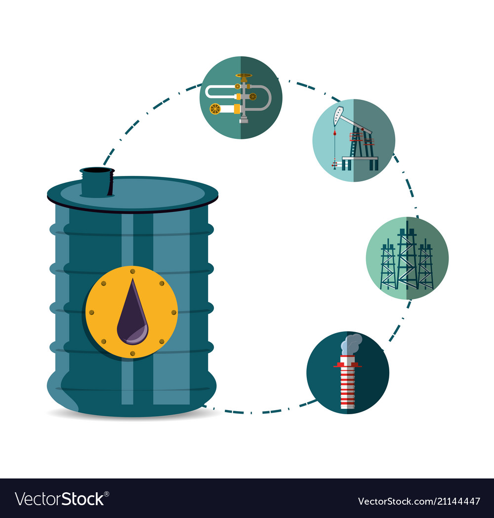 Oil industry with barrel