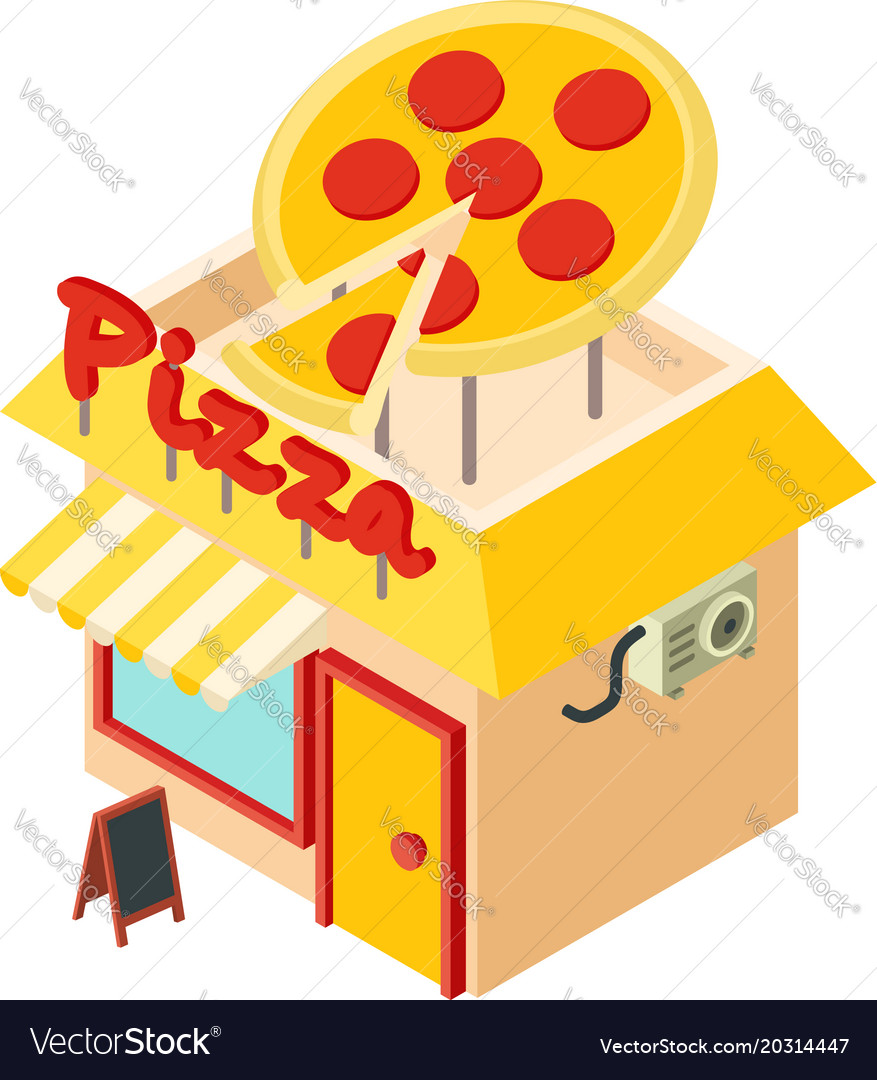 Pizza Shop Icon Isometric Style Vector Image Pizza Shop Icon Isometric Style Vector Image