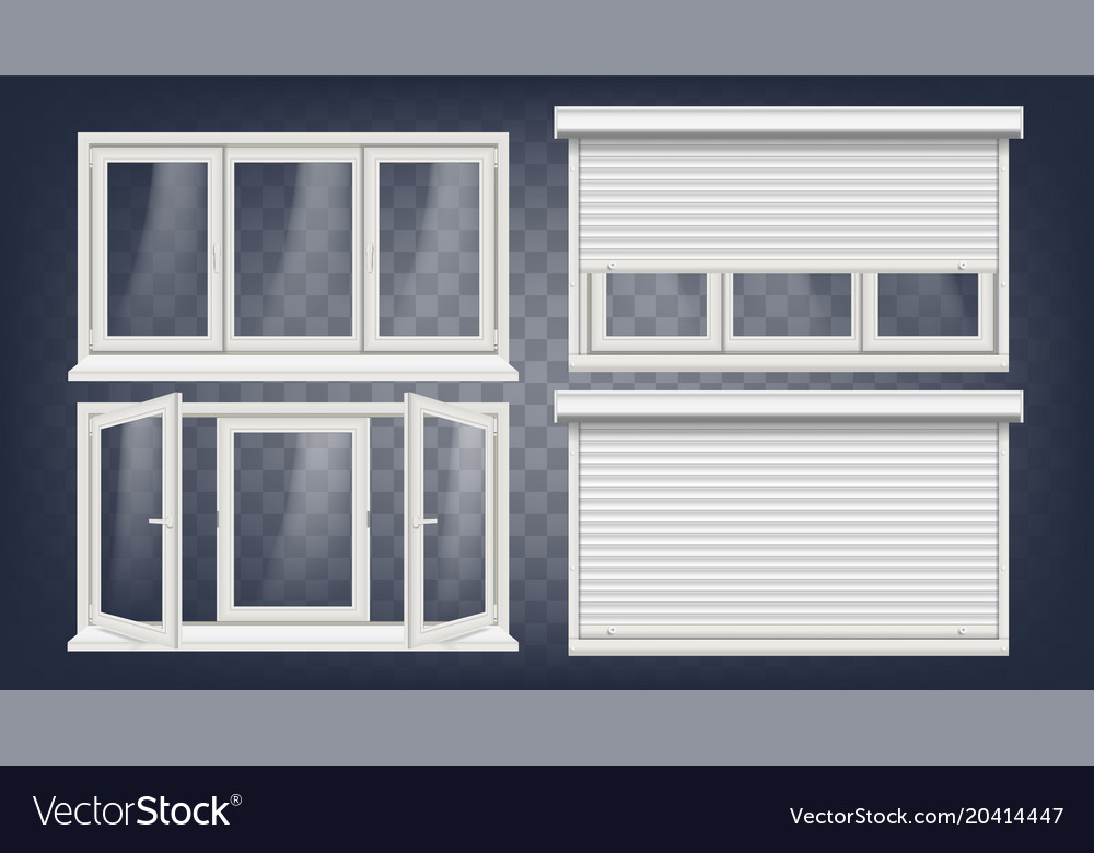 Plastic pvc window roller blind opened