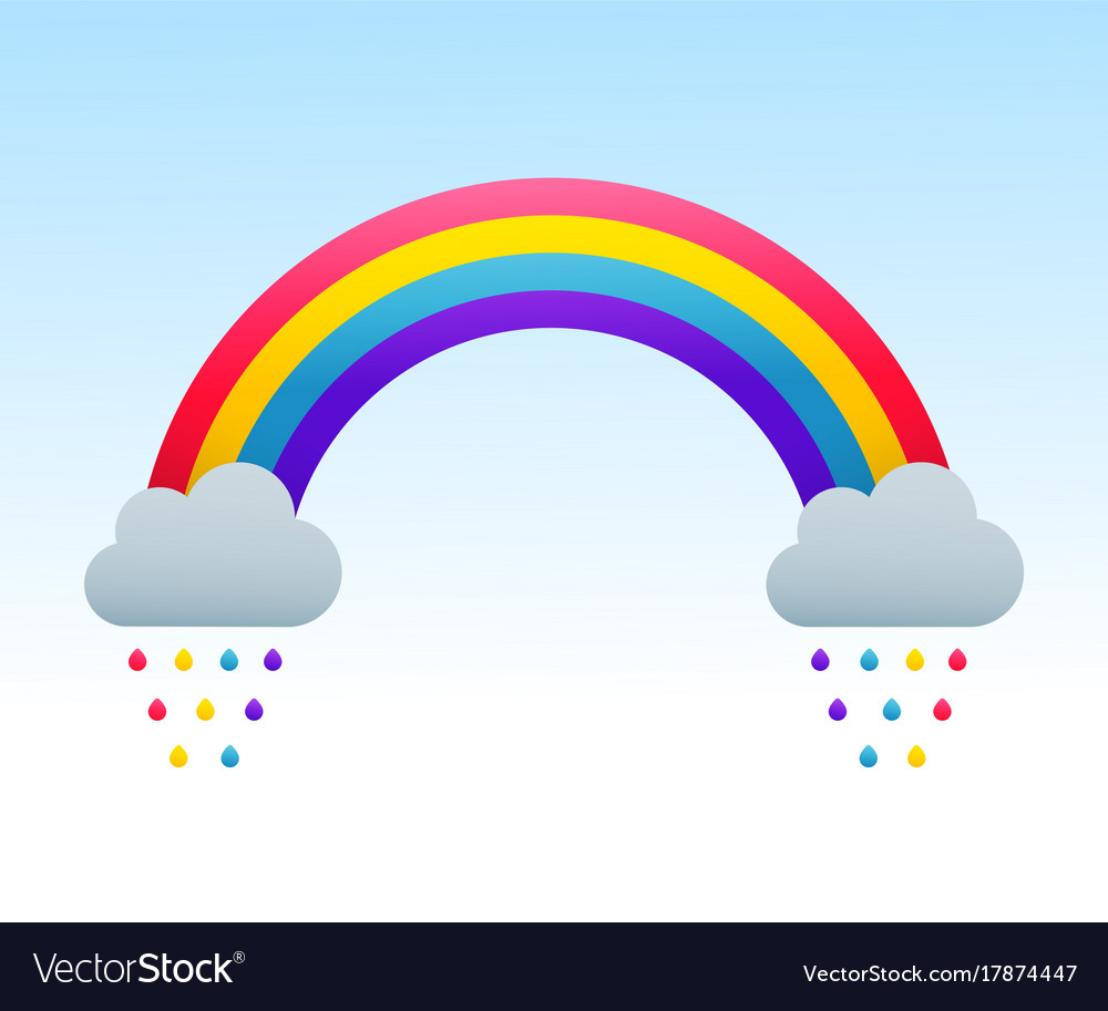 rainbow and clouds royalty free vector image vectorstock