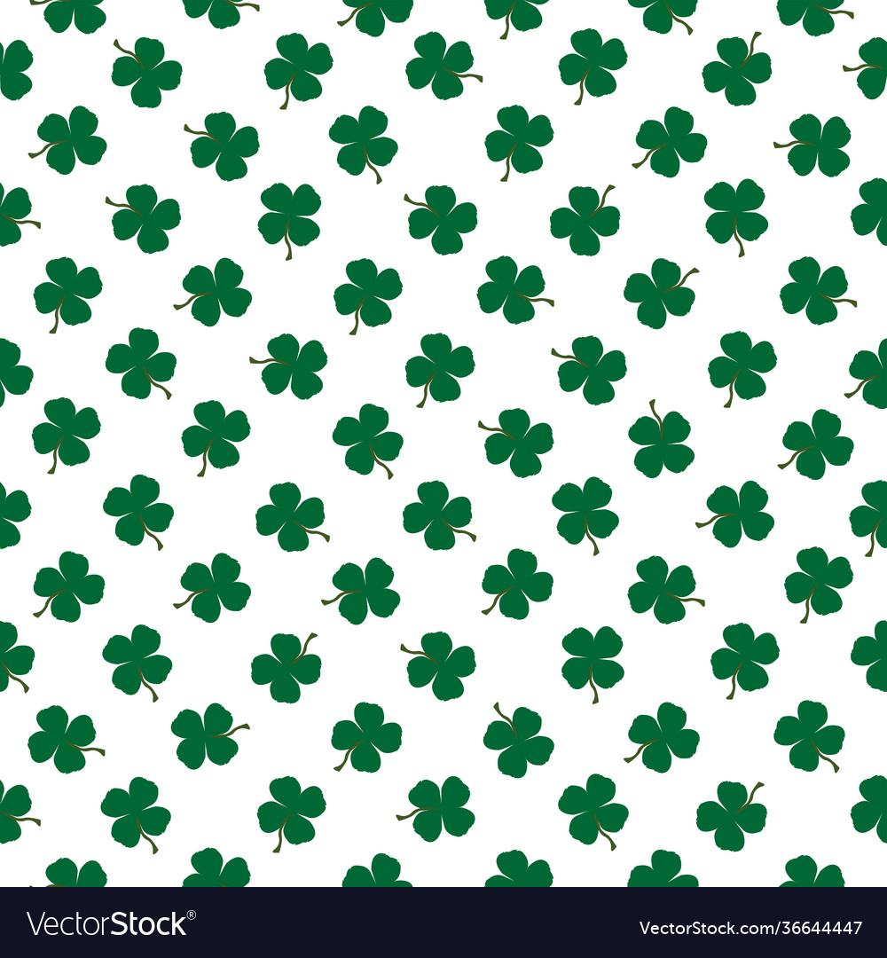 Seamless pattern with clovers on white background