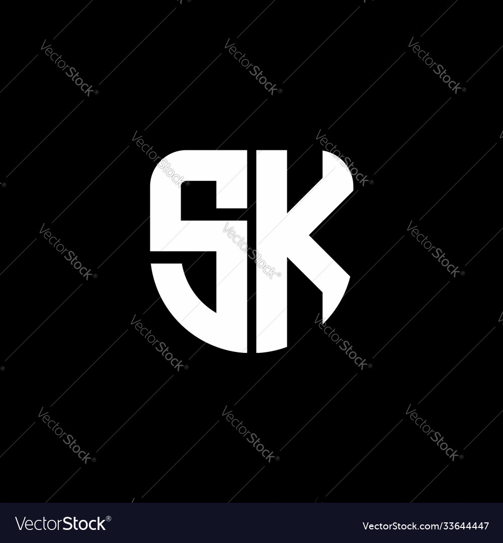 Sk logo monogram with circular shape shield Vector Image