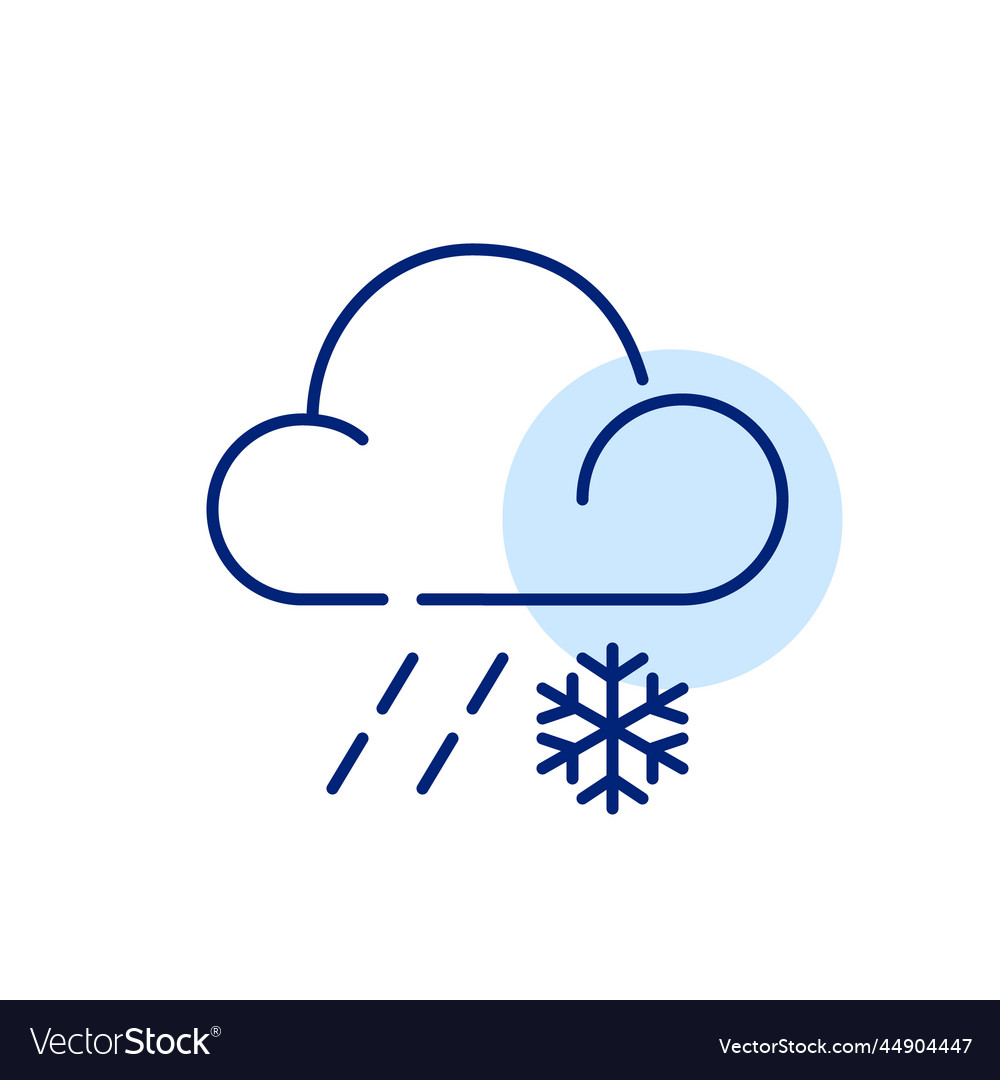 Snow with rain weather forecast pixel perfect Vector Image