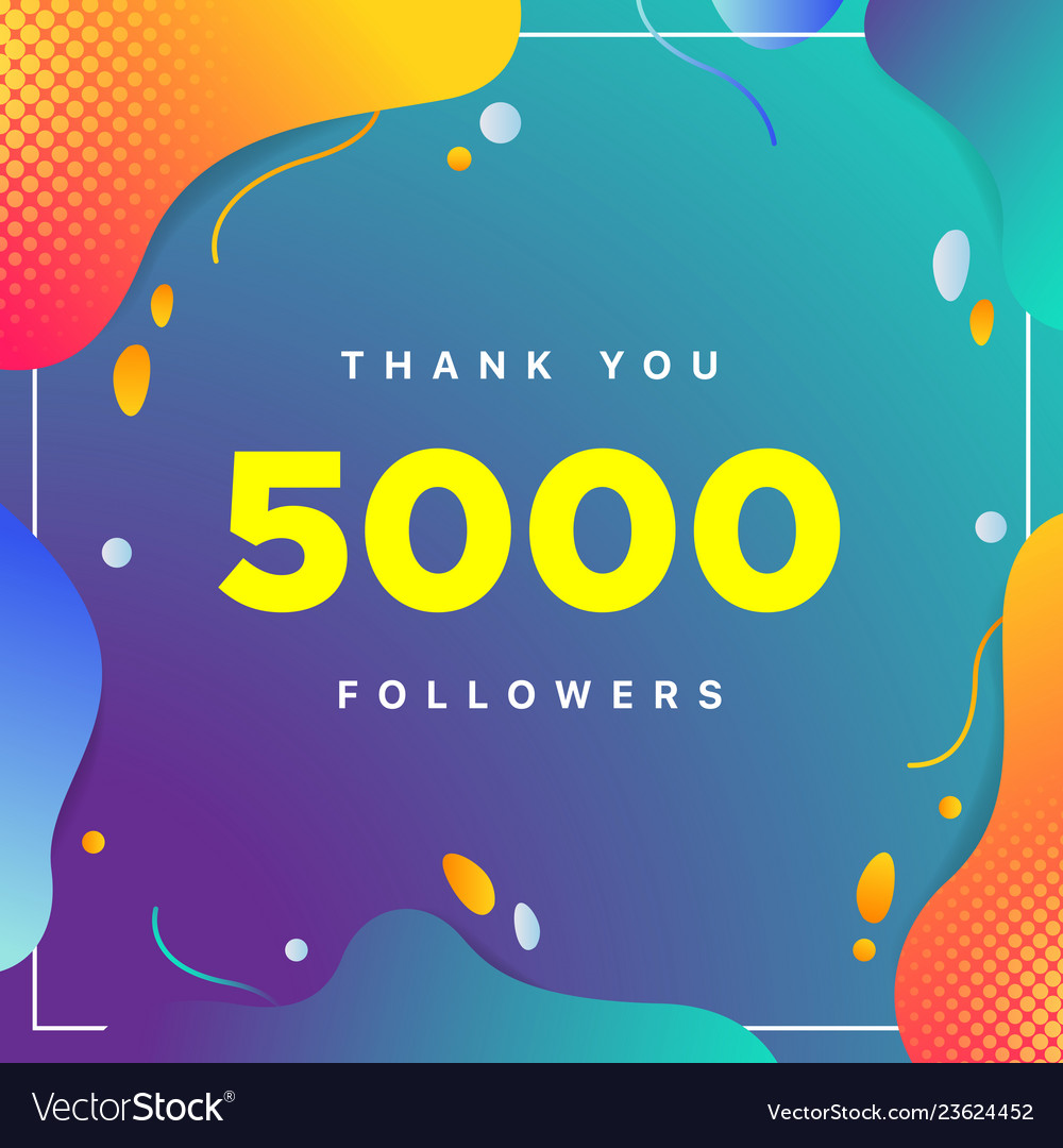 5000 or 5k followers thank you colorful geometric