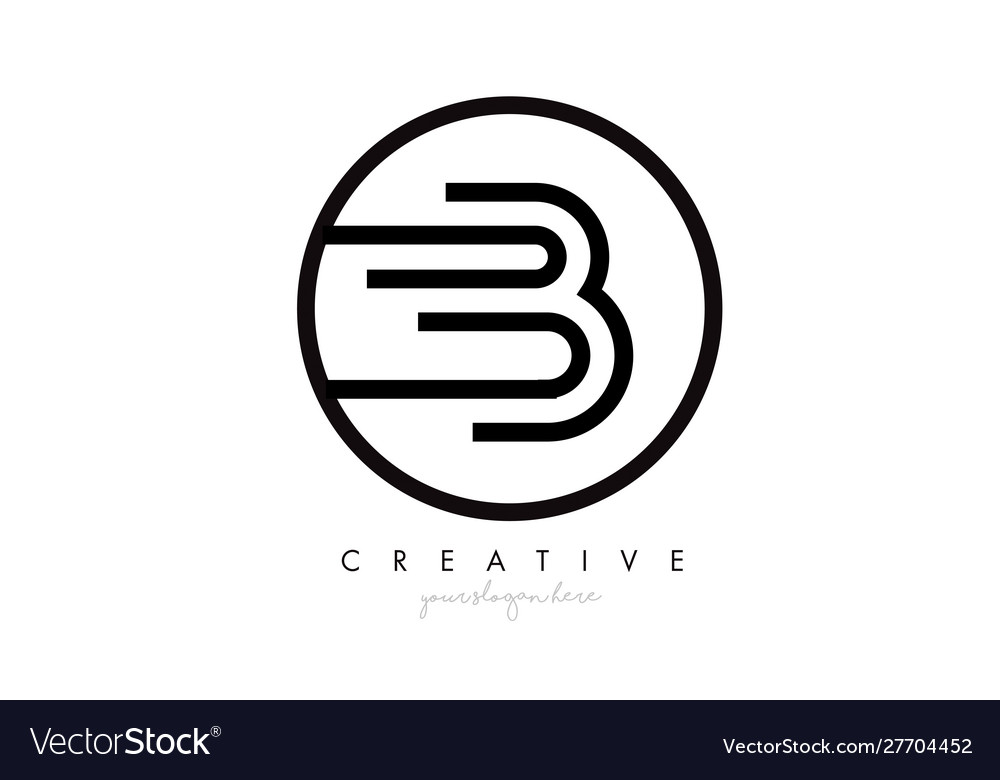 B letter icon logo design with monogram creative