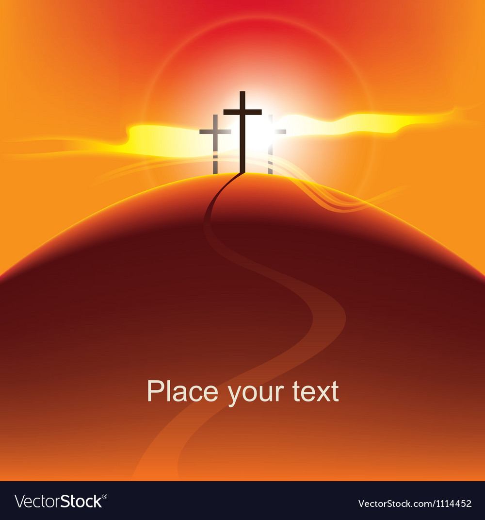 Crosses at sunset
