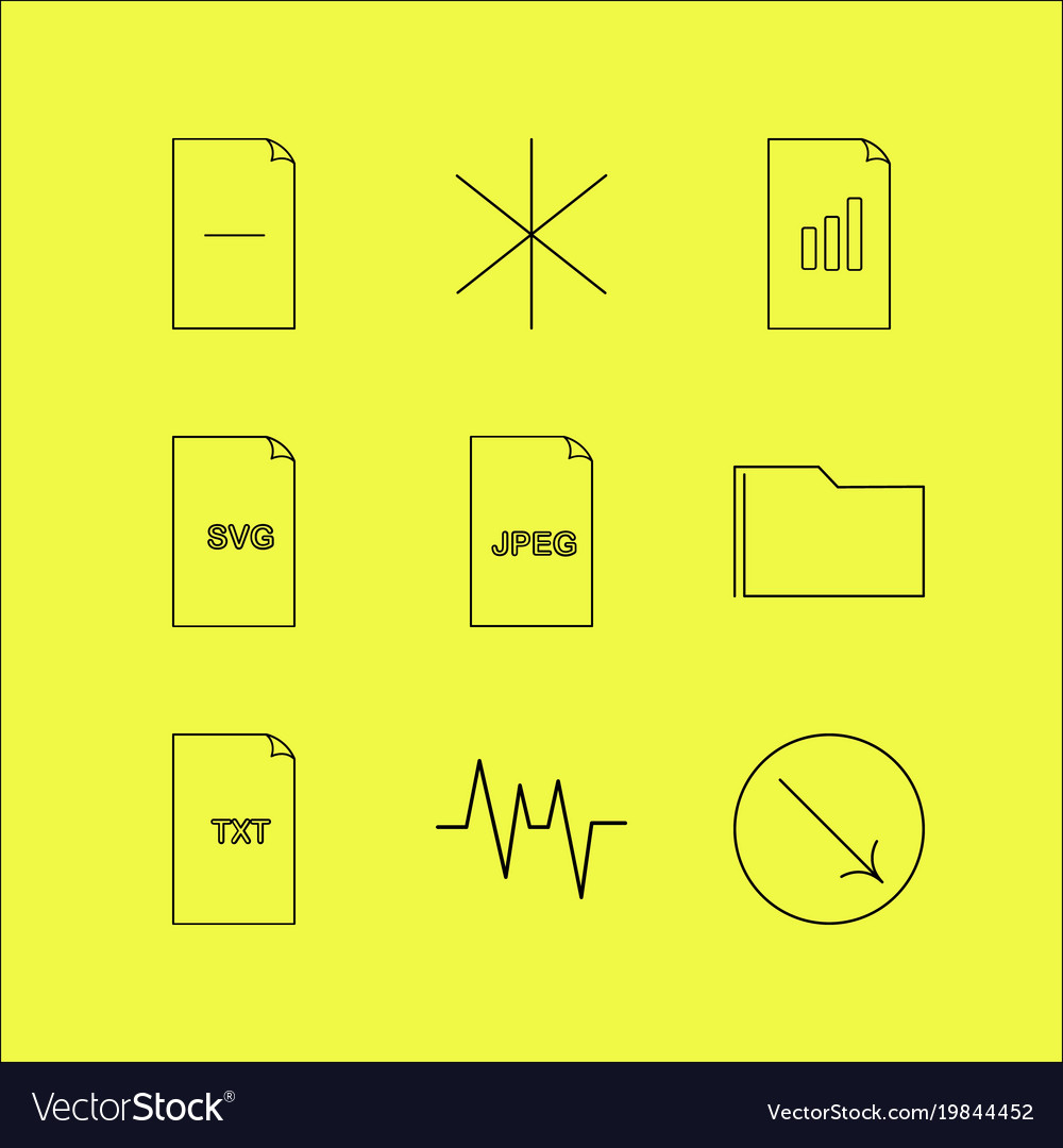 Files and folders linear icon set simple outline