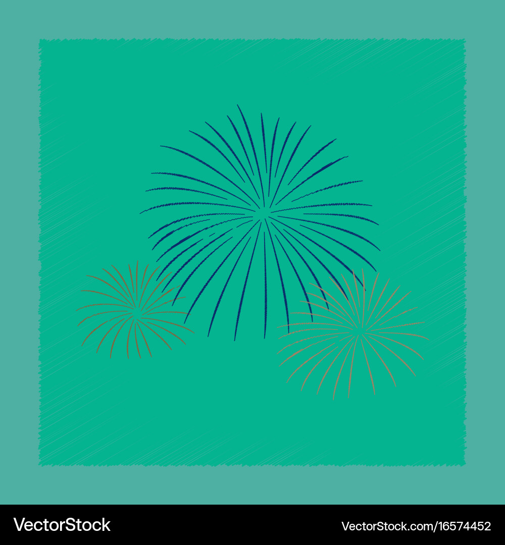 Flat shading style icon firework Royalty Free Vector Image