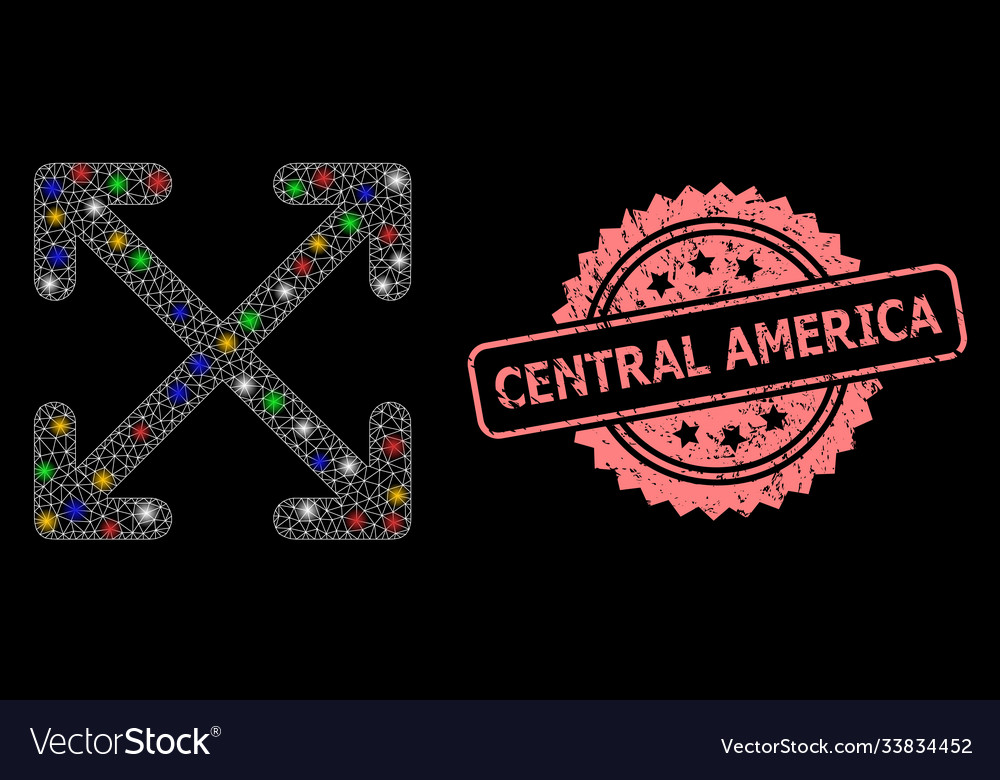 Grunge central america stamp and network enlarge