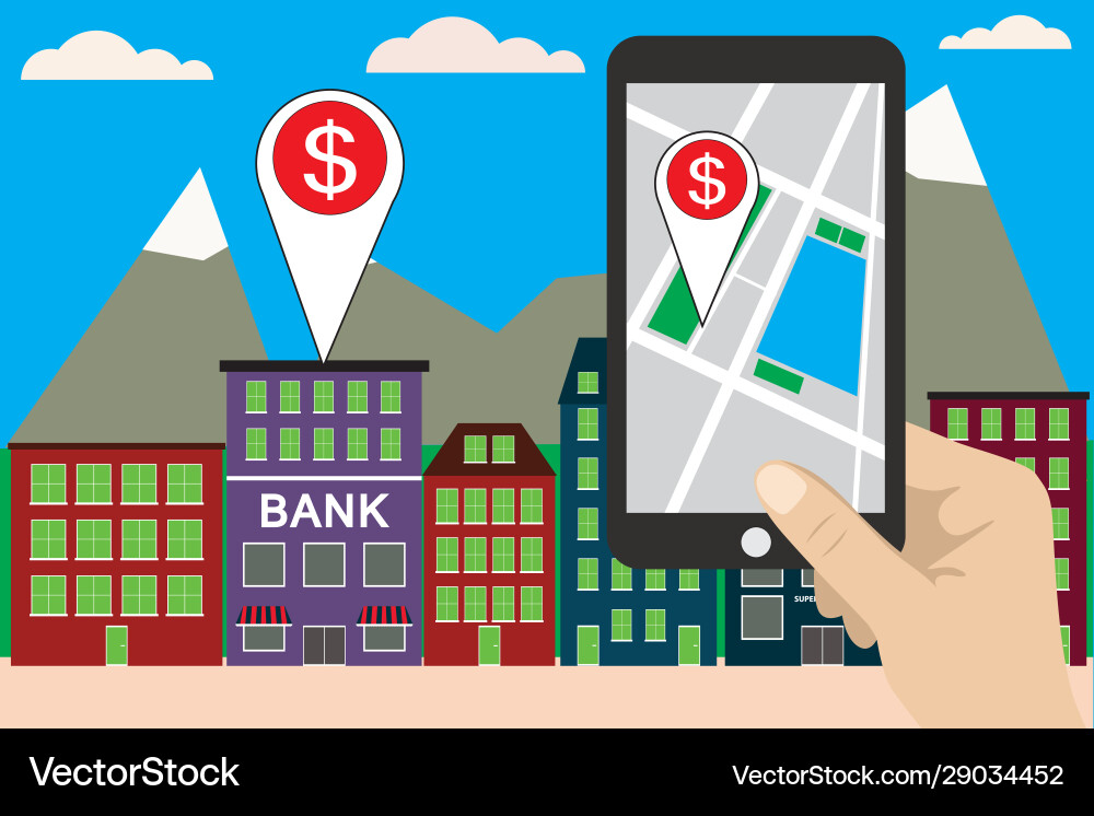 Mobile navigation concept Royalty Free Vector Image