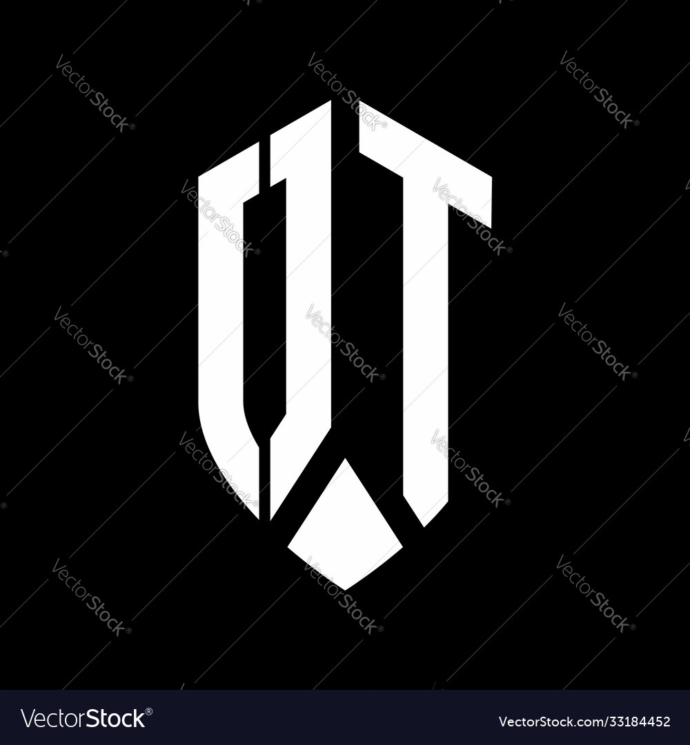 Ot Logo Monogram With Emblem Shield Style Design Vector Image