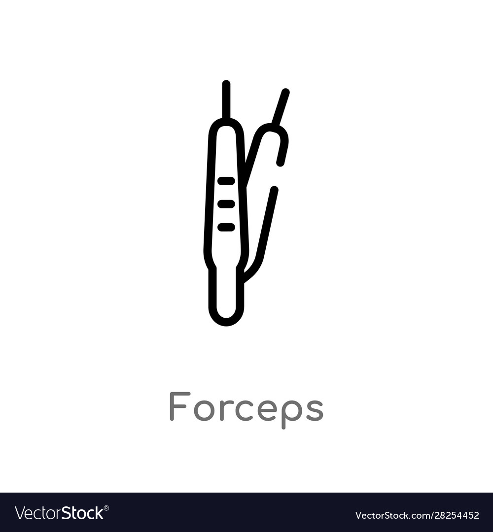 Outline forceps icon isolated black simple line