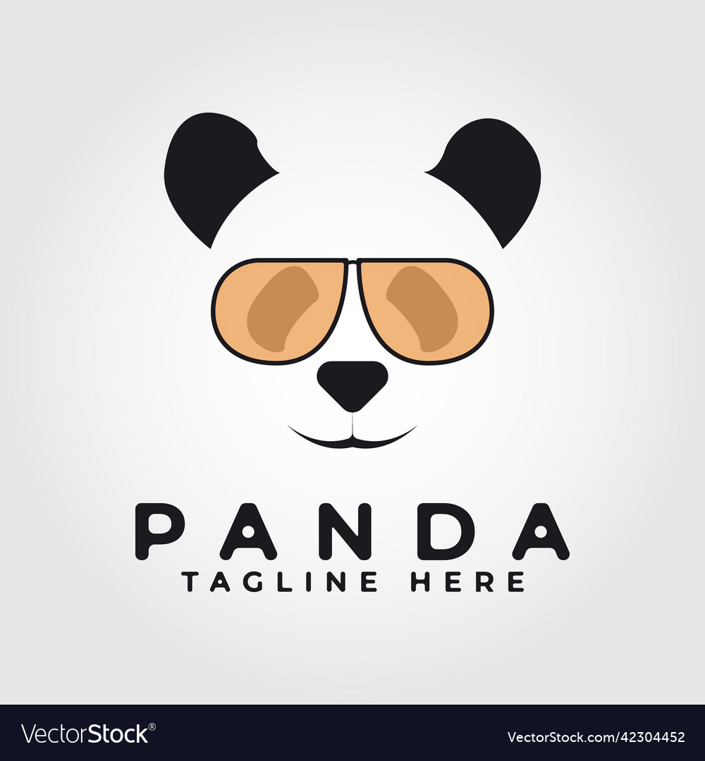 Panda with glasses logo design