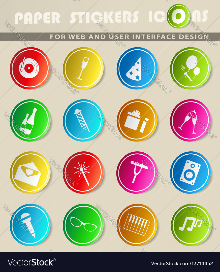 Party icon set Royalty Free Vector Image - VectorStock