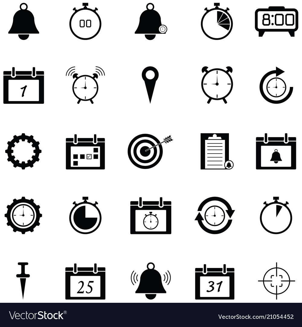 Reminders Icon Set Royalty Free Vector Image Vectorstock 3369