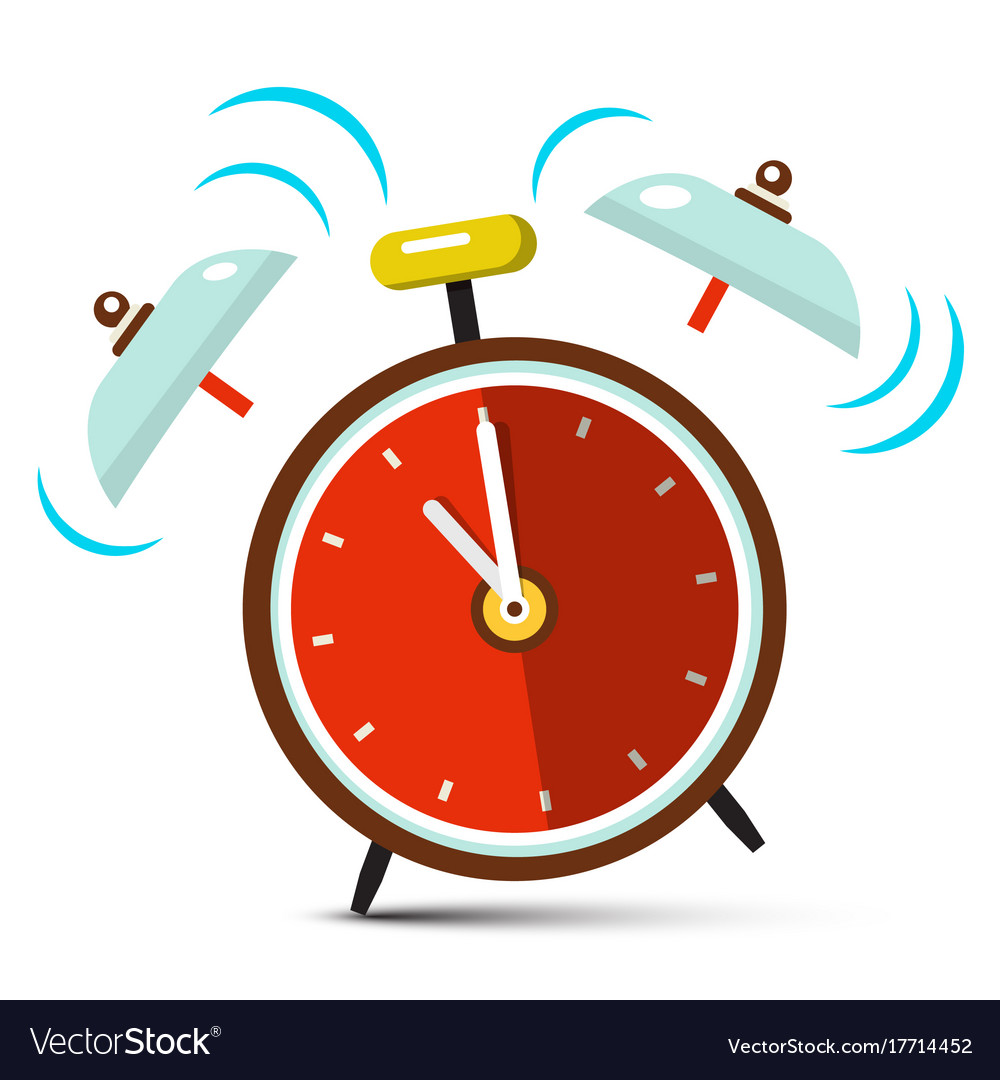 Alarm clock with bells ringing timer Royalty Free Vector