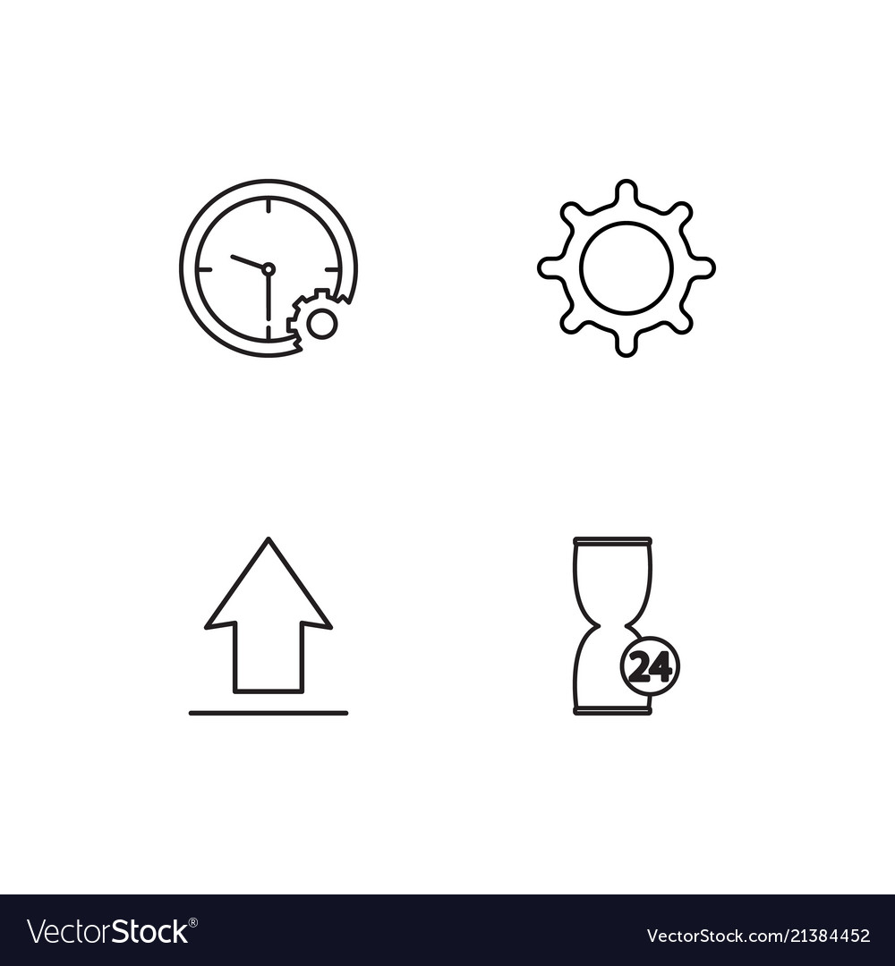 Time linear icons set simple outline